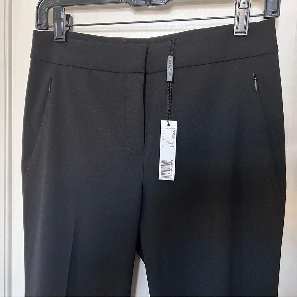 NWT $228 ELIE TAHARI LEENA WOOL BLEND PANTS BLACK SIZE 2 - Picture 4 of 9
